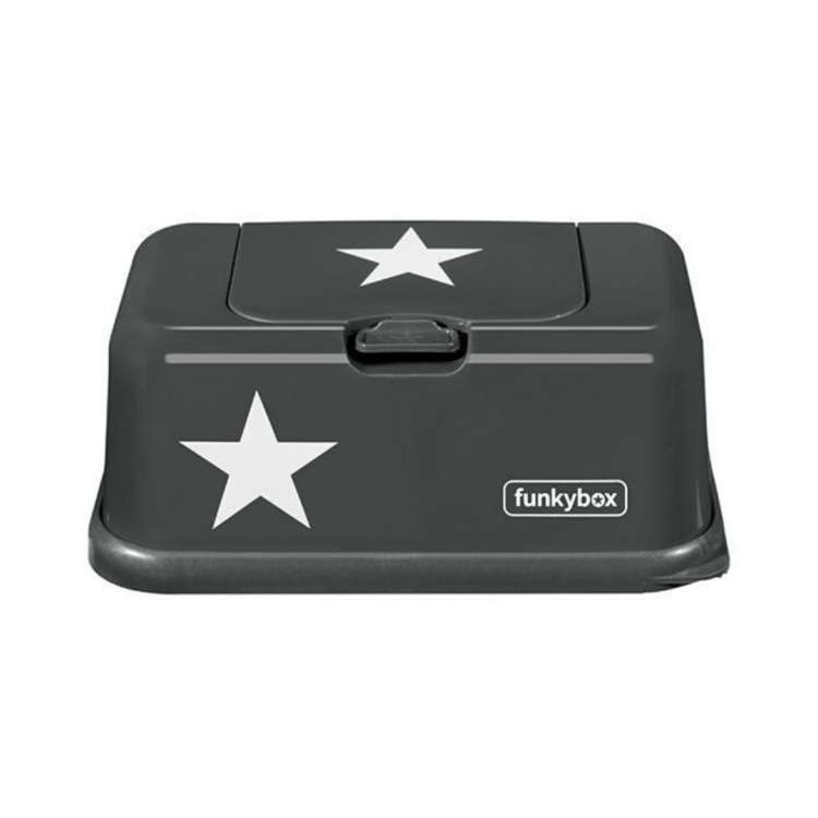 Funkybox Pojemnik na chusteczki Dark grey white star