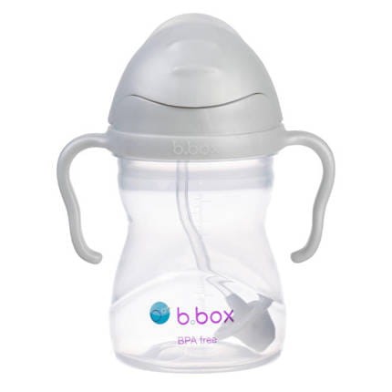 B.BOX Bidon ze słomką 240 ml szary