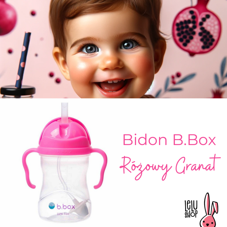B.BOX Bidon ze słomką 240 ml Różowy granat .png