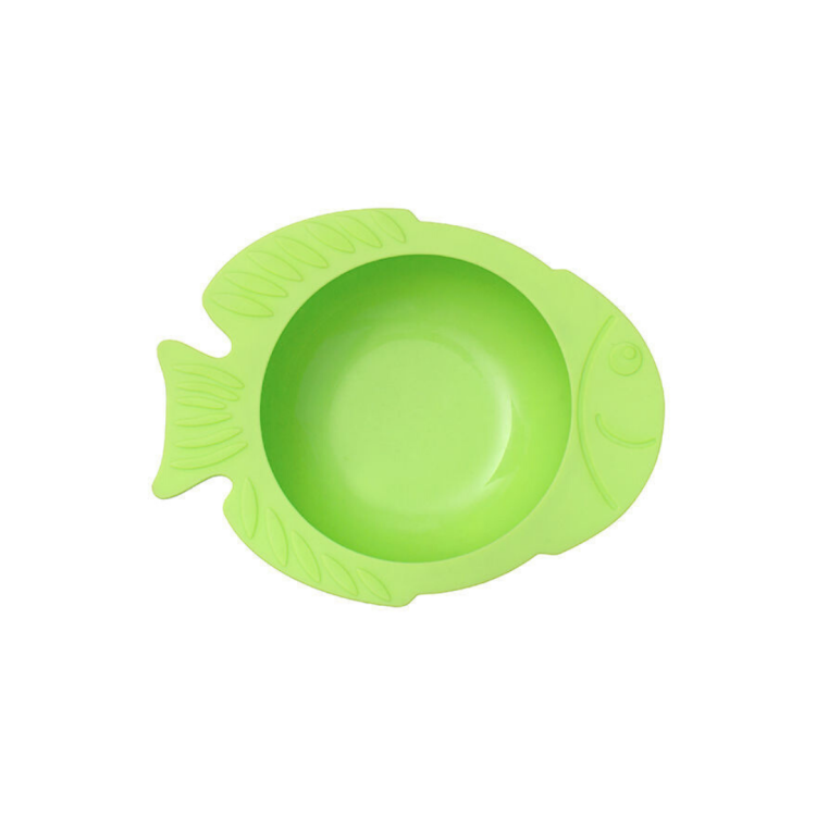 1-KIDodo Silikonowa miseczka z przyssawką Zielona rybka.png