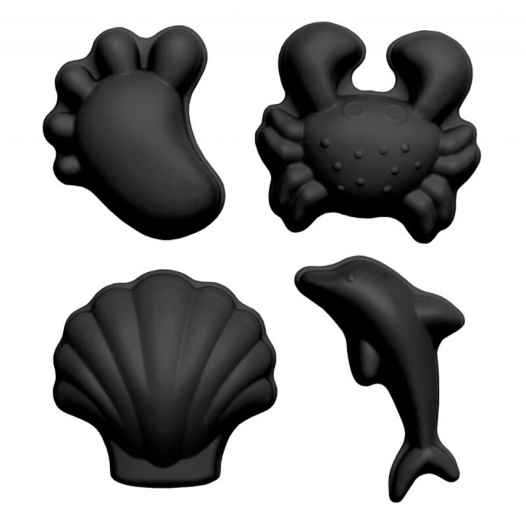 Funkit World Silikonowe foremki do piasku Scrunch 4 szt. Czarny (1).png