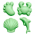 Funkit World Silikonowe foremki do piasku Scrunch 4 szt. Pastelowy zielony (1).png