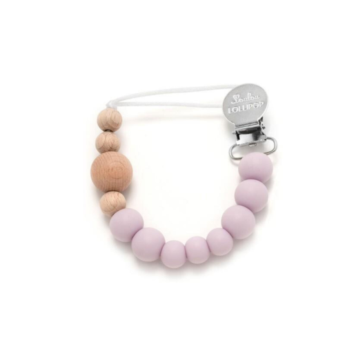 Loulou Lollipop Zawieszka silikonowo – drewniana Dusty rose (1).png